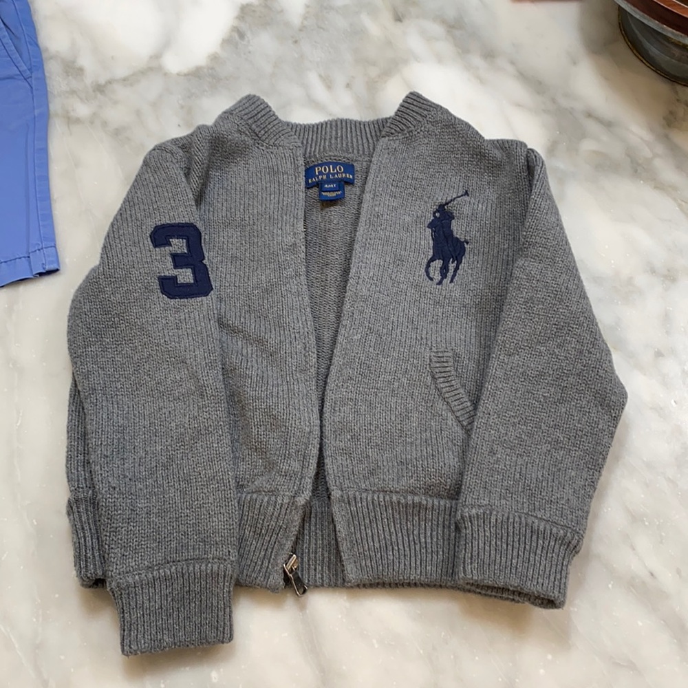 Ralph Lauren Polo sweater. Size 4 in grey cotton!